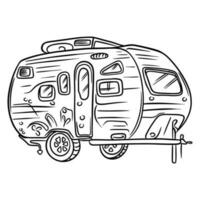 Voyage bande-annonce. camping car pour famille voyages. camping. vecteur