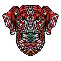 Labrador retriever tête chien Couleur enchevêtrement griffonnage vecteur illustration