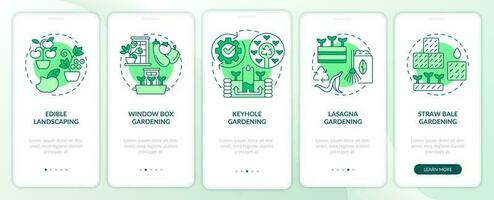 des idées pour jardiniers vert l'intégration mobile app filtrer. végétation procédure pas à pas 5 pas modifiable graphique instructions avec linéaire concepts. interface utilisateur, ux, gui modèle vecteur