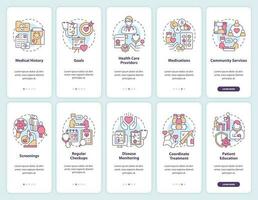 chronique conditions la gestion l'intégration mobile app écran ensemble. procédure pas à pas 5 pas modifiable graphique instructions avec linéaire concepts. interface utilisateur, ux, gui modèle vecteur