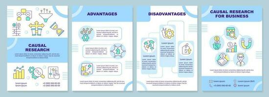 causal recherche bleu brochure modèle. commercialisation outil. brochure conception avec linéaire Icônes. modifiable 4 vecteur mises en page pour présentation, annuel rapports