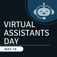 virtuel assistants journée adapté pour social médias Publier vecteur