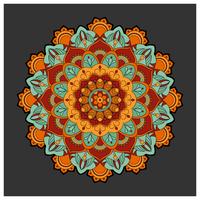 Vintage Mandala coloré avec ornement floral. Backgrou style boho vecteur