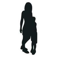 maman et enfant noir silhouette vecteur