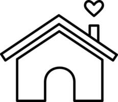 maison avec l'amour icône vecteur illustration