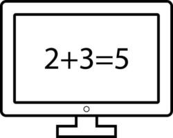 école moniteur avec calcul icône vecteur illustration