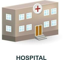 hôpital icône. 3d illustration de santé vérifier collection. Créatif hôpital 3d icône pour la toile conception, modèles, infographie et plus vecteur