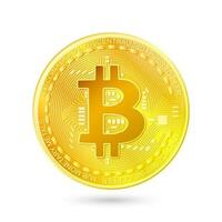 bitcoin or pièce de monnaie. 3d illustration, icône, vecteur