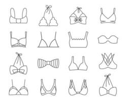 ensemble de différent les types de aux femmes bras. ligne dessin, esquisser, Icônes, vecteur