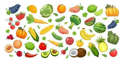 gros ensemble de des fruits et des légumes. nourriture, agriculture illustration, vecteur