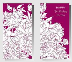 content anniversaire carte avec fleurs . vous pouvez endroit votre posséder texte. vecteur et illustration conception.