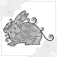 mandala de lapin. éléments décoratifs vintage. motif oriental, illustration vectorielle. vecteur