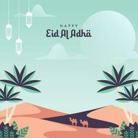 eid Al adha mubarak social médias Publier modèle vecteur