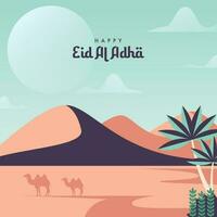 eid Al adha mubarak social médias Publier modèle vecteur