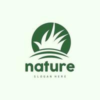 vert herbe logo, la nature plante vecteur, agriculture feuille Facile conception, modèle icône illustration vecteur