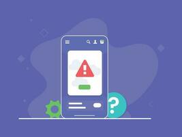 mobile avertissement site Internet concept vecteur