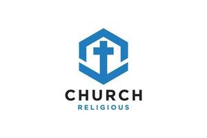 traverser logo conception vecteur ou logo pour Christian église.