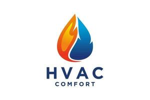 HVAC logo conception, chauffage ventilation et air conditionnement, HVAC logo pack modèle. vecteur