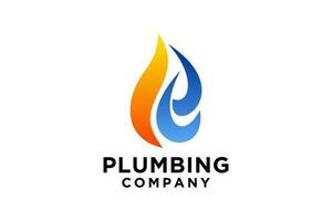 modèle de logo de service de plomberie, logo de service d'eau. vecteur