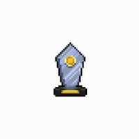 verre trophée prix dans pixel art style vecteur