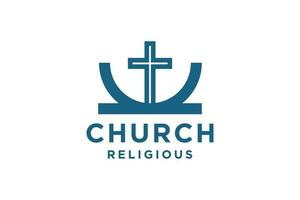 traverser logo conception vecteur ou logo pour Christian église.