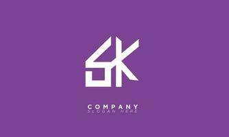 sk alphabet lettres initiales monogramme logo ks, s et k vecteur