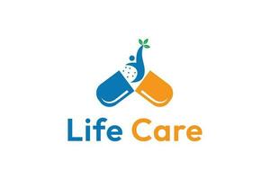 la vie se soucier santé clinique pharmacie logo conception modèle vecteur