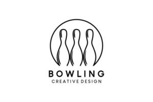 bowling logo conception avec Créatif lignes concept vecteur