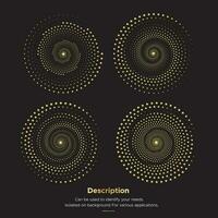 demi-teinte or points dans cercle. vecteur