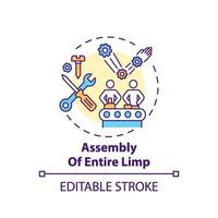 icône de concept d'assemblage de membre entier vecteur