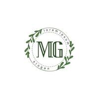 mg initiale beauté floral logo modèle vecteur
