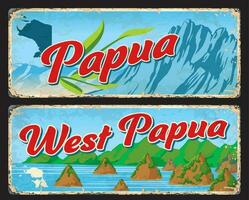 papouasie et Ouest papouasie indonésien les provinces assiettes vecteur