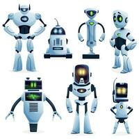 robot et artificiel intelligence bot personnages vecteur