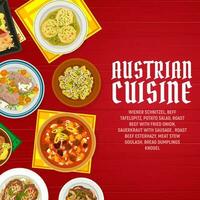 autrichien nourriture cuisine restaurant vaisselle menu vecteur