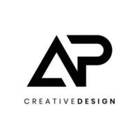 abstrait monogramme lettre ap logo conception vecteur