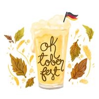 Verre à bière mignon avec le drapeau allemand à l'Oktoberfest vecteur