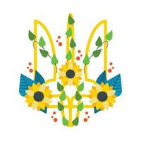 emblème de Ukraine dans fleurs. ukrainien symboles. vecteur