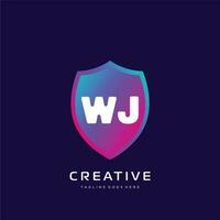 wj initiale logo avec coloré modèle vecteur. vecteur