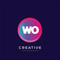 wo initiale logo avec coloré modèle vecteur. vecteur