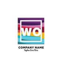 wo initiale logo avec coloré modèle vecteur. vecteur