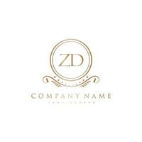 zd lettre initiale avec Royal luxe logo modèle vecteur