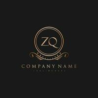 zq lettre initiale avec Royal luxe logo modèle vecteur