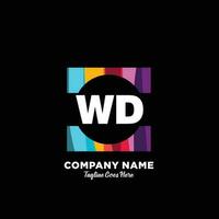 wd initiale logo avec coloré modèle vecteur. vecteur