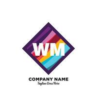 wm initiale logo avec coloré modèle vecteur. vecteur