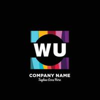 wu initiale logo avec coloré modèle vecteur. vecteur