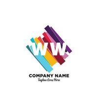 ww initiale logo avec coloré modèle vecteur. vecteur