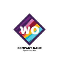 wo initiale logo avec coloré modèle vecteur. vecteur