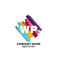 wp initiale logo avec coloré modèle vecteur. vecteur