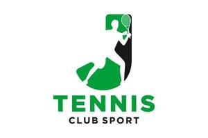 vecteur initiales lettre j avec tennis Créatif géométrique moderne logo conception.