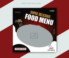 nourriture menu et restaurant social médias Publier bannière conception modèle vecteur